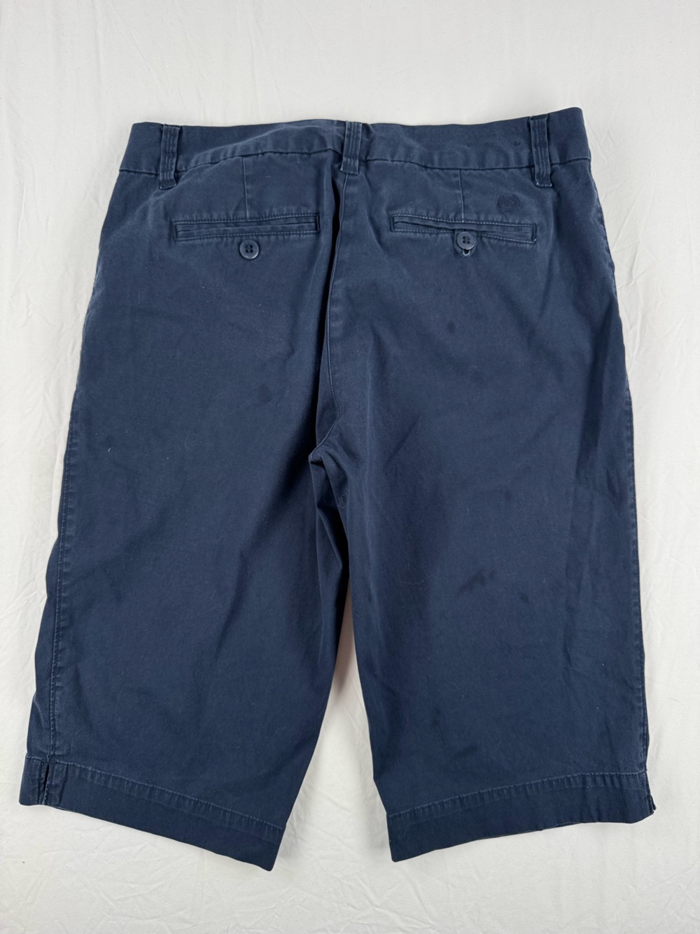 Izod Flat Front Navy Blue Women's Bermuda Shorts - Picture 3 of 8